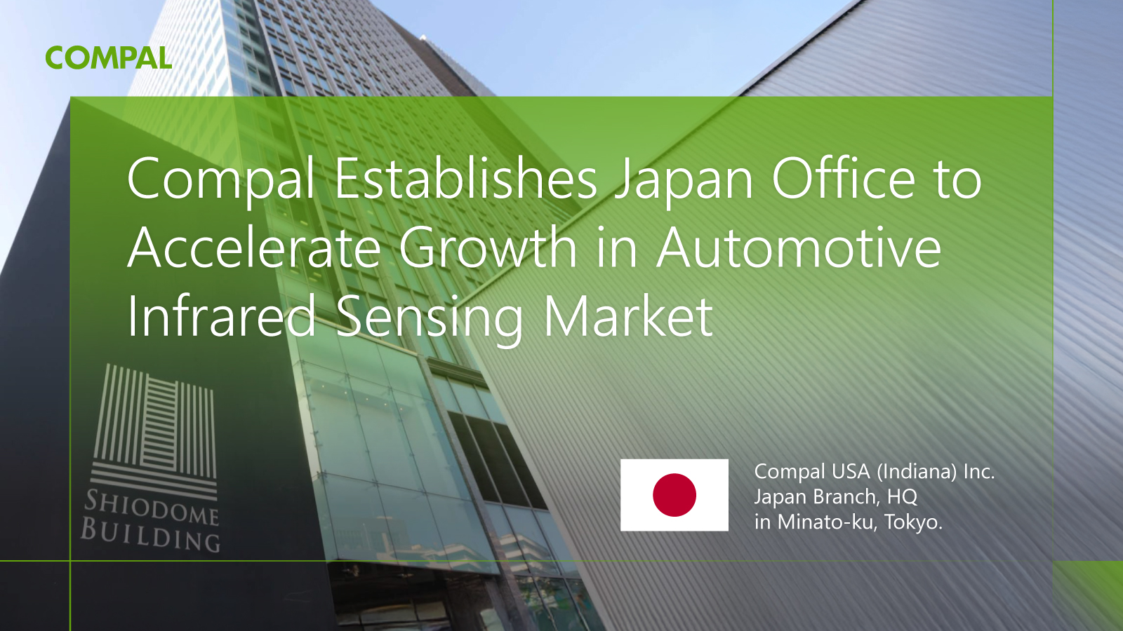 Compal Establishes Japan Office to Accelerate Growth in Automotive Infrared Sensing Market